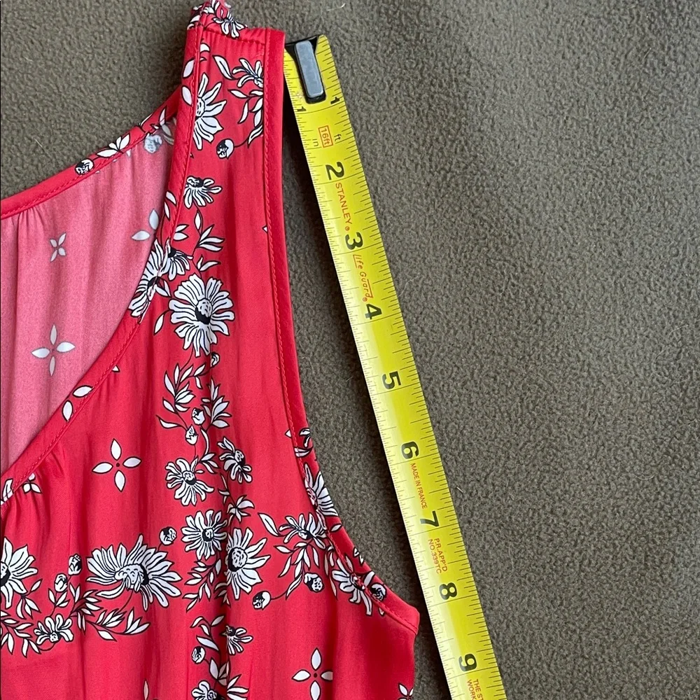 LOFT Red Floral Dress, SP - Picture 8 of 11
